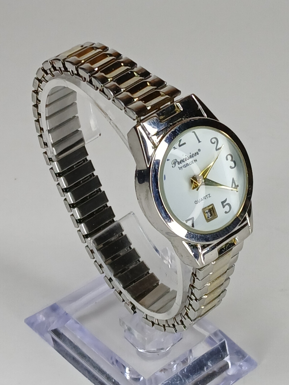 Precision by Gruen Women's Silver Tone Quartz Watch with White Dial